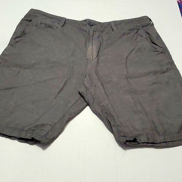 Express Gray Linen Blend Classic Fit Summer Boardwalk Shorts - Picture 2 of 10